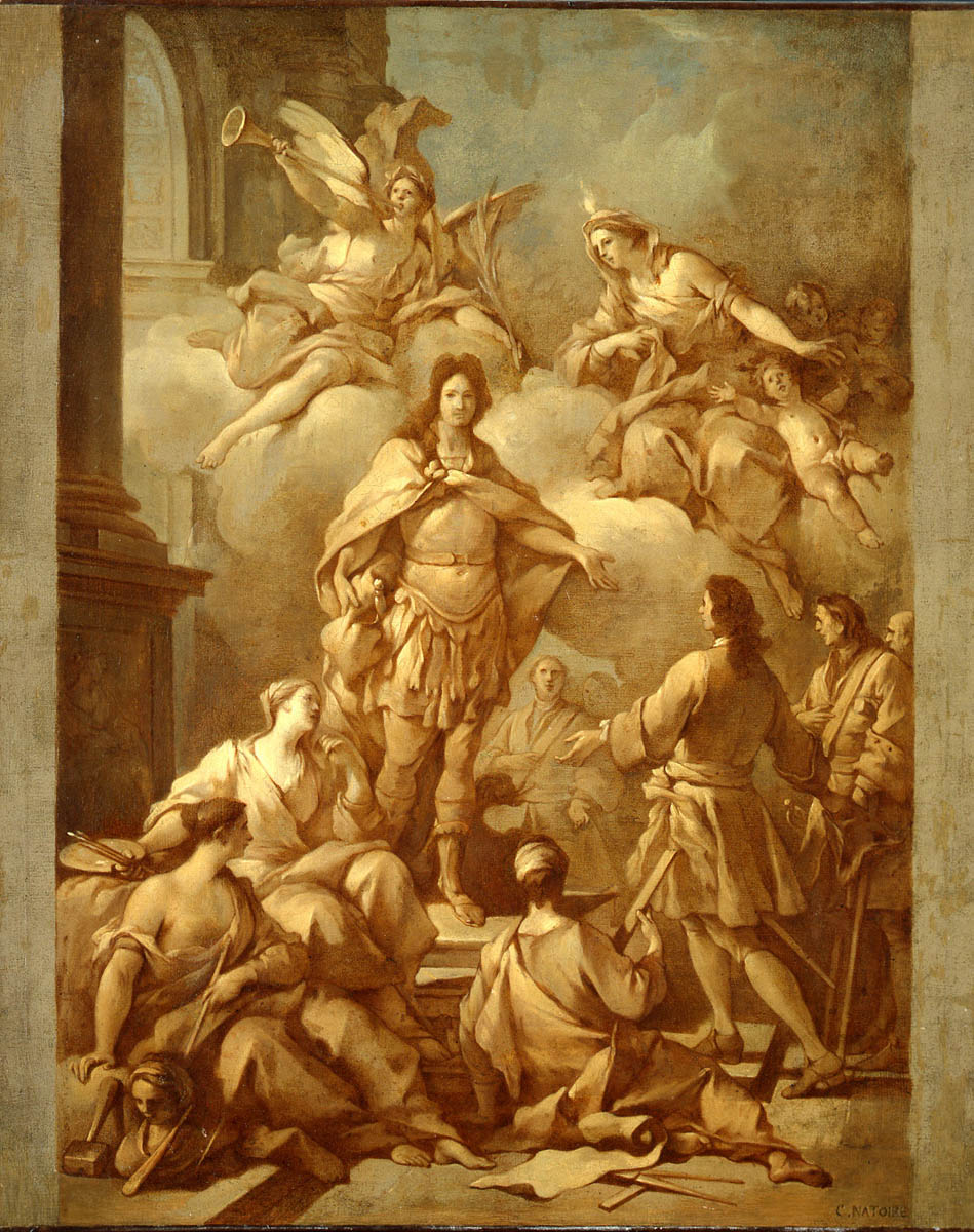 La Charité présentant des officiers et des soldats à Louis XIV_0